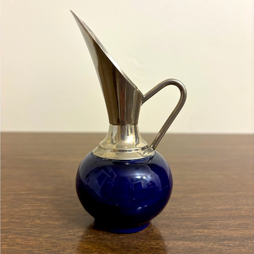 1960s Ucagco Dutch Blue Pitcher or Vase Made in Holland United China & Glass Co